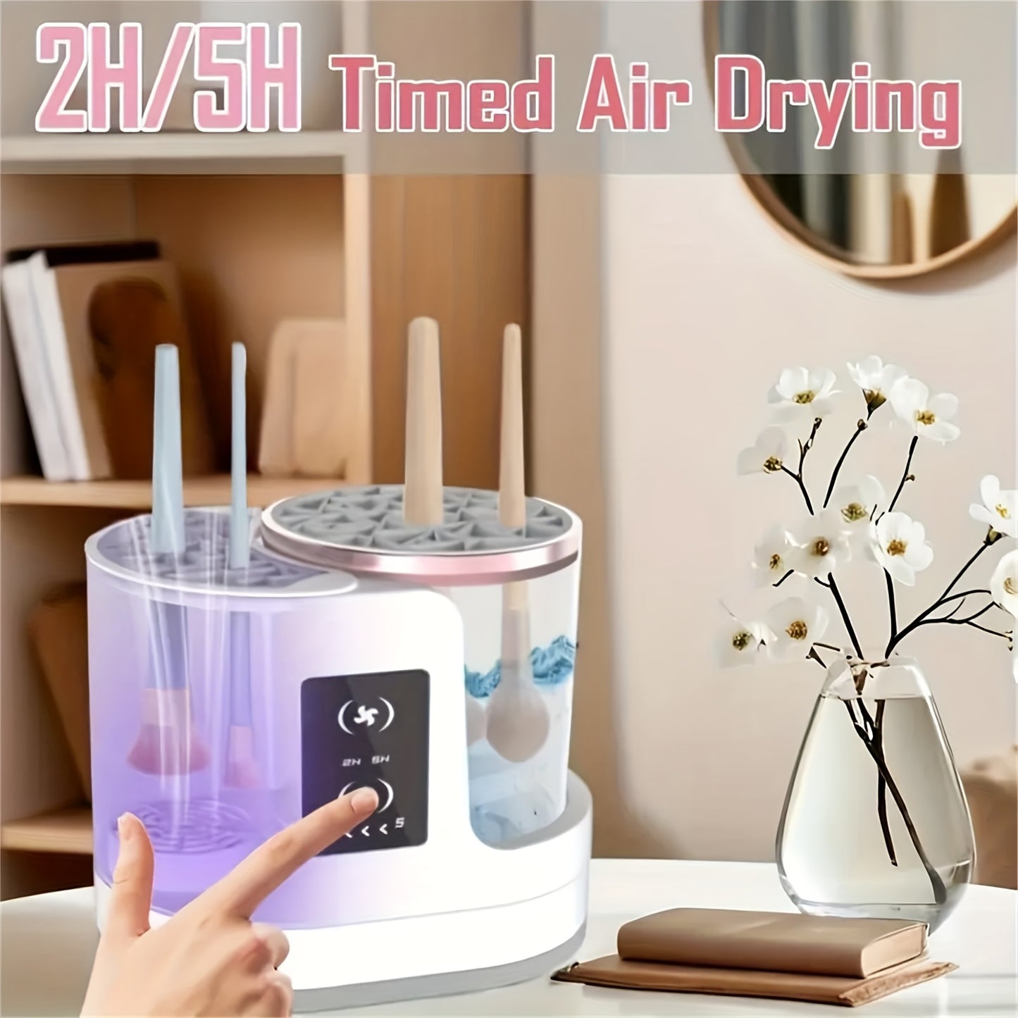 Upgraded Electric Makeup Brush Cleaner, a Tool for Washing Makeup Brushes, Powered by USB, Featuring a Combined Drying And Cleaning Function, with 5 Adjustable Settings, Including 2-Hour And 5-Hour Timer Modes, Making It a Pe