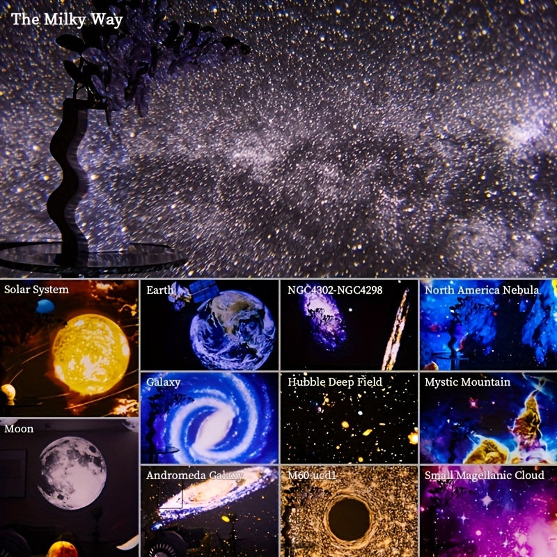 13-in-1 LED Galaxy Projection Night Light, Starry Sky Projection Lamp.