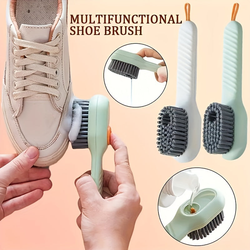 Liquid Dispenser Shoe Brush, Soft Bristles, Multi-Functional Cleaner