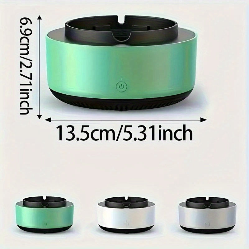 Upgraded Version of Air Purifying Ashtray, Household Smart Smoke Removal for Second-Hand Smoke, Car, Living Room, Office Smoke Artifact, Easy to Carry, Use, Convenient, Use AA Batteries to Power It, Without Batteries, 5 Impor