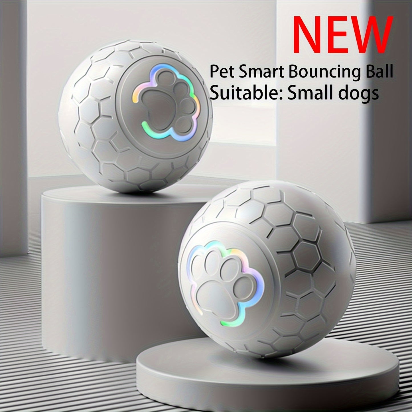 Smart Bouncing Pet Toy Ball – Rechargeable, Bite-Resistant, Interactive Fun