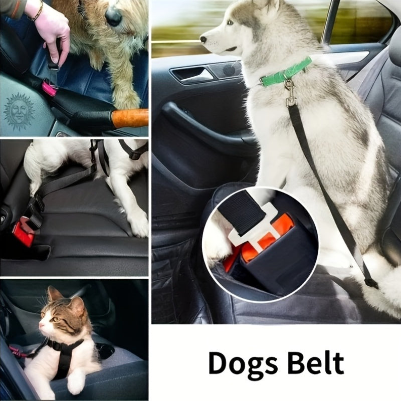 Secure Your Pet in the Car with This Adjustable Harness & Seat Belt Lead Leash!