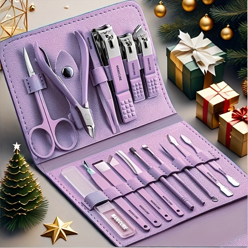 (3 Colours Available) 16pcs Premium Stainless Steel Manicure And Pedicure