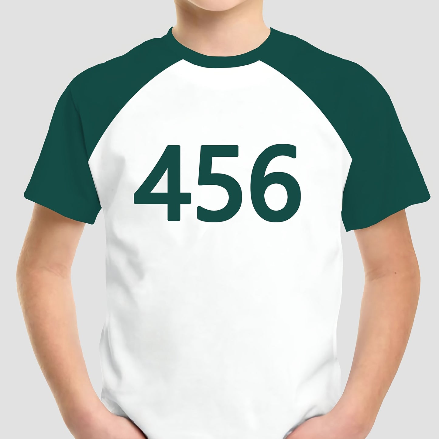 456 Number Print T-Shirt for Kids - Casual Crew Neck, Polyester, Medium Stretch, Short Sleeve, Spring/Summer/Fall, Weekend Casual, Conventional Fit, Knit