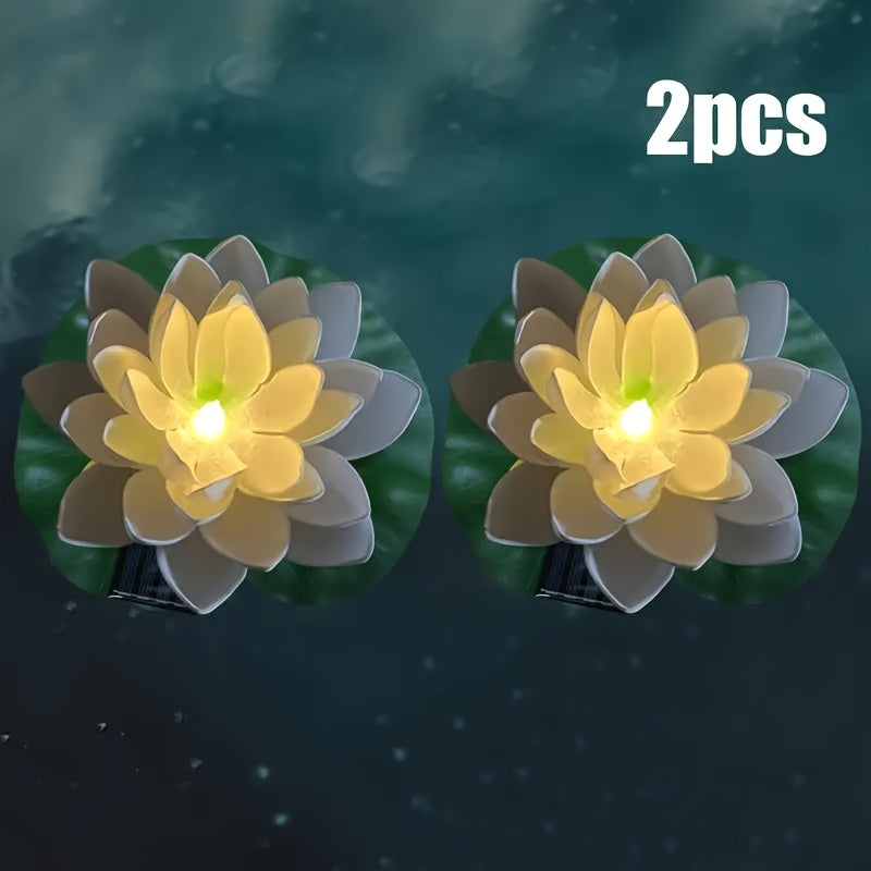 Solar-Powered LED Lotus Lamp - Vibrant Pink & Yellow Flower Designs, Outdoor Patio & Tabletop Decor, Ideal for Garden, Lawn, and Pathway Lighting, Solar Outdoor Light|Lotus Flower Design|Durable Plastic