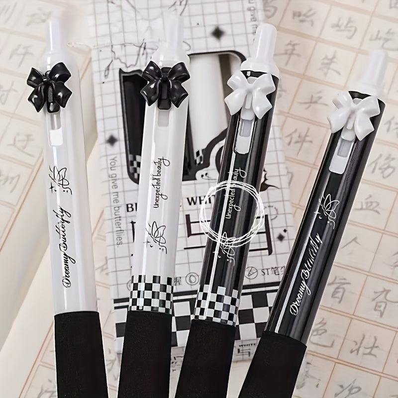 4-Pack Elegant Black & Pink Butterfly