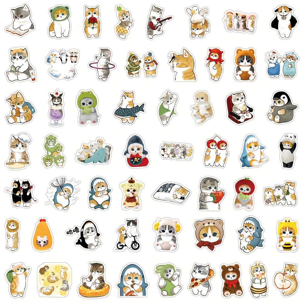 55pcs Mofusand Sticker, for Decorating Stationery, Cup, Mobile Phone, Laptop, Suitcases, Refrigerator, Skateboard, Guitar