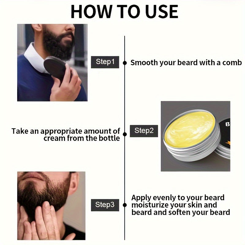 4pcs ROZINO Men'S Beard Care Set - Hypoallergenic, Non-Greasy Moisturizer with Co4pcs ROZINO Men Beard Care Set.