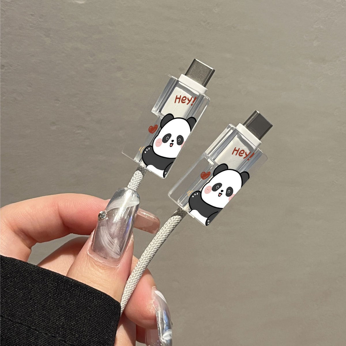 3pcs Panda Charger Case Set for iPhone