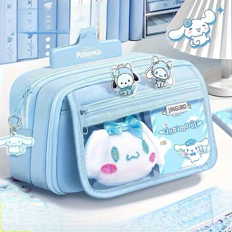 Sanrio Large 9-Layer Spacious Purple Kurumi Blue Artificial Jade Pencil Case