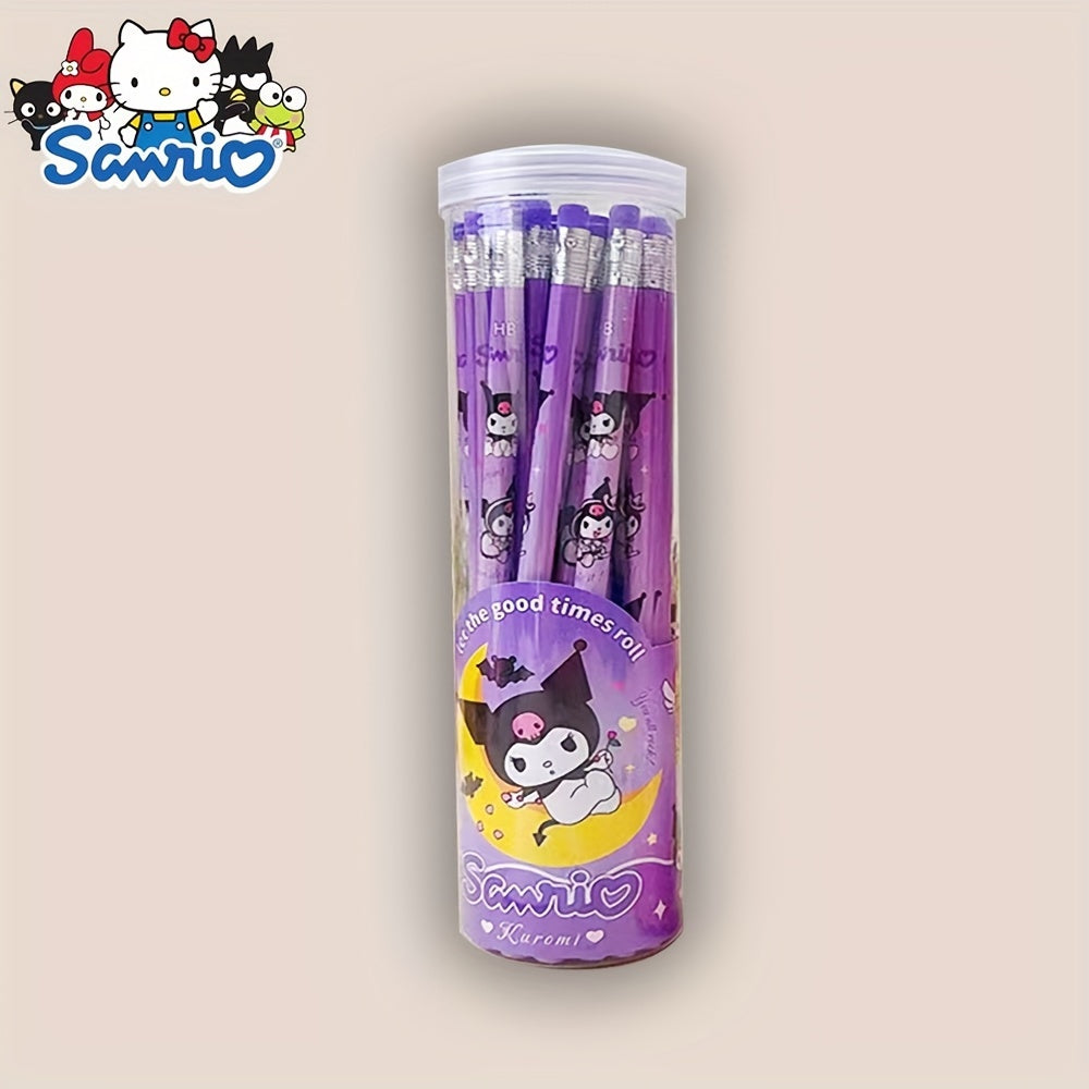 30pcs a box of Sanrio Melody, Kulomi, Yuguigou, barrel pencils for writing, writing pens, calligraphy pens