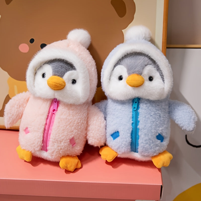 1pc Adorable Penguin Plush Toy with Hat, Soft Polyester Stuffed Animal, Perfect Christmas Gift for Kids