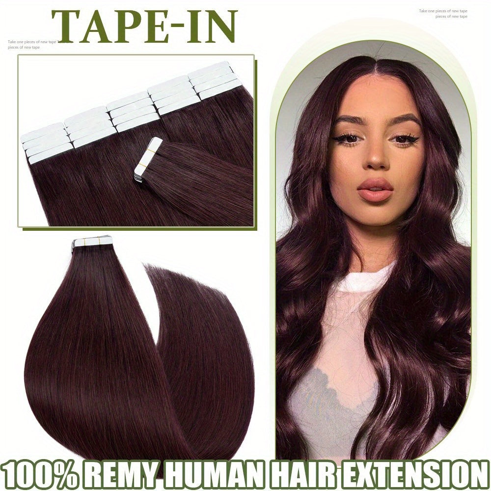 20pcs (50g Each) Brazilian Virgin Hair Extensions - 100% Remy Human Hair, Natural Brown/Blonde/Red/Black/, Straight Hair Extensions with Seamless Beige Weft, Long 35.56-60.96 cm Lengths for Women.