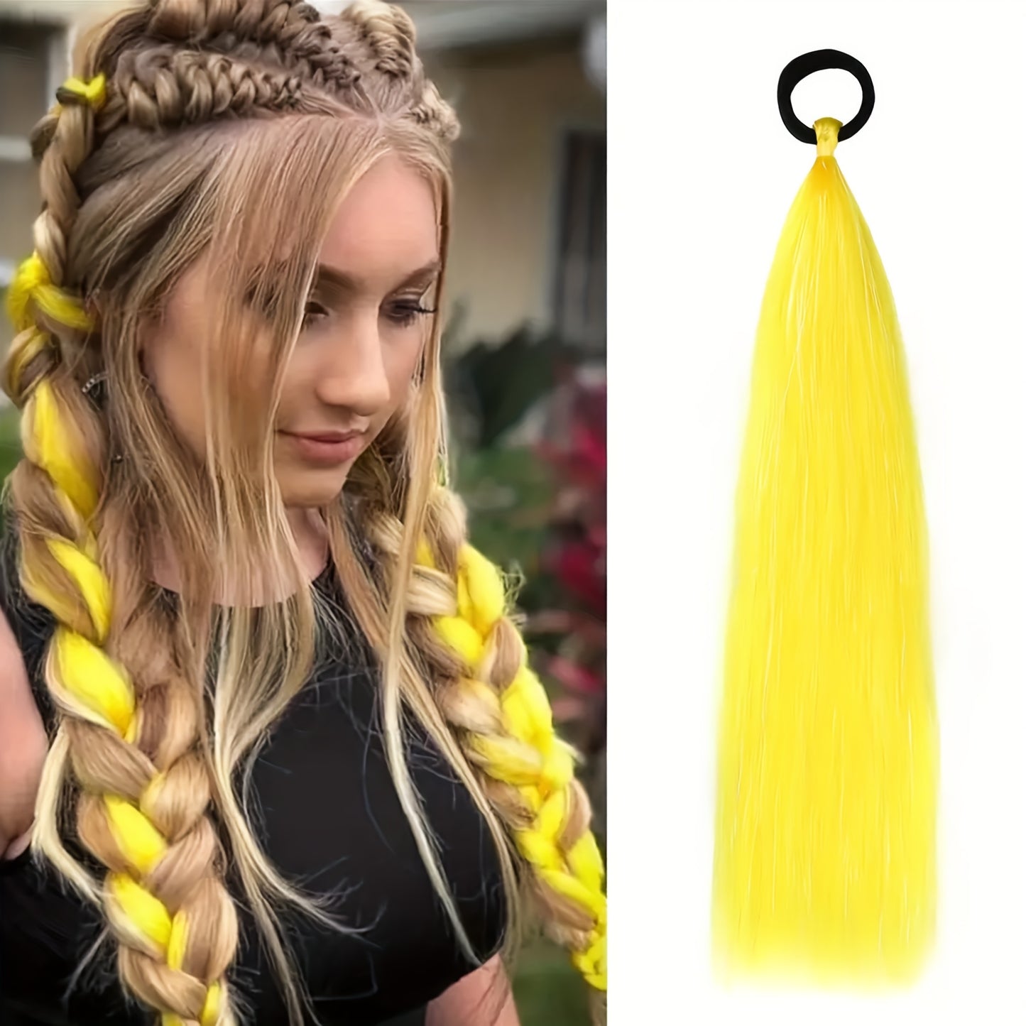 Vibrant Rainbow Gradient Hair Extensions for Women .