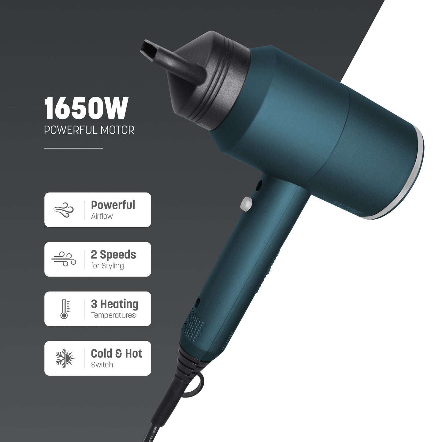 Keplin Ionic Hair Dryer – 1650W Powerful Blow Dryer with Precision Styling.
