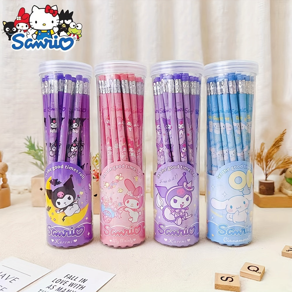 30pcs a box of Sanrio Melody, Kulomi, Yuguigou, barrel pencils for writing, writing pens, calligraphy pens