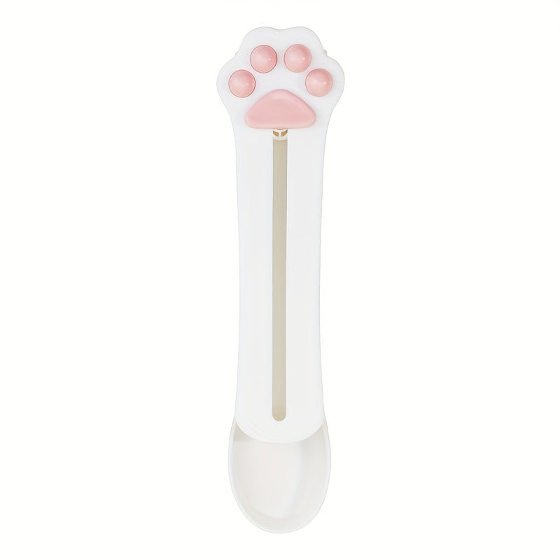 1pc WhiskerWonders Cat Treat Feeding Spoon, Plastic Pet Food Pusher for Cats, Easy-to-Use Lickable Stick Dispenser for Feline Snacks, Cat Food Spoon