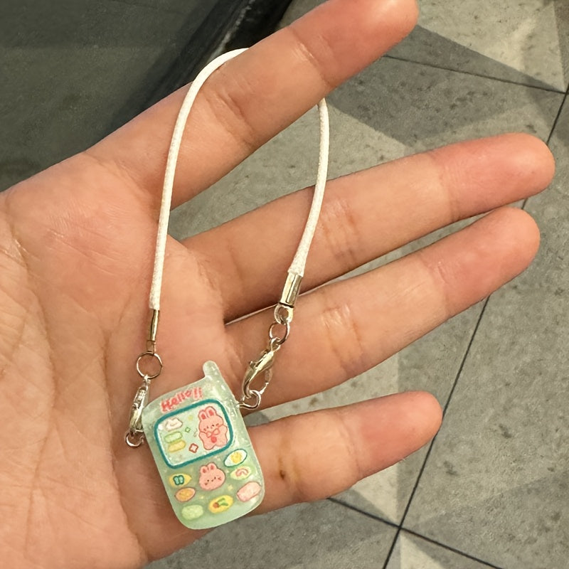 Adorable Cartoon Animal Resin Keychain with Colorful Phone Charms - Fun Bag Accessory and Gift Idea for Women