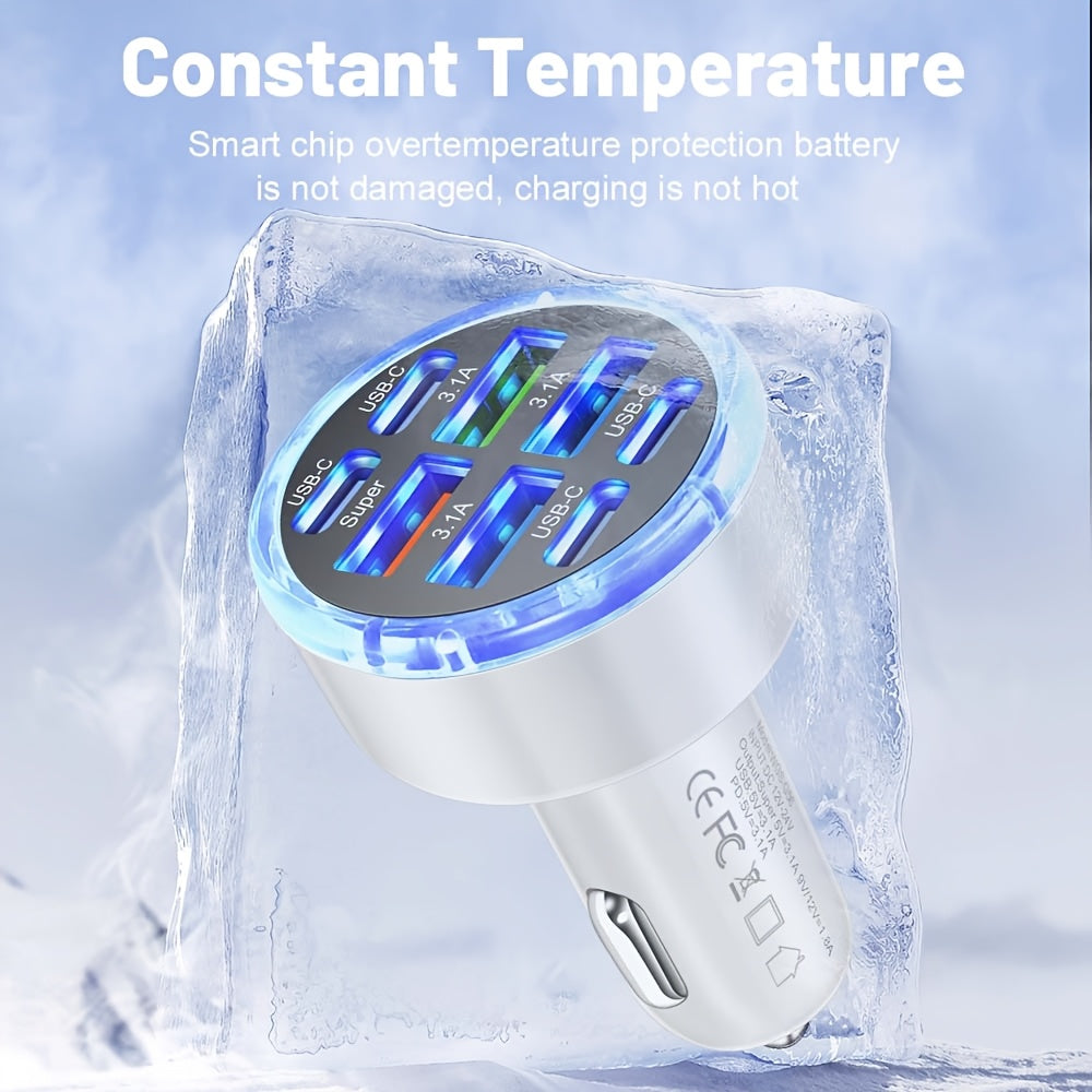 8-in-1 Car Charger with QC3.0 & PD