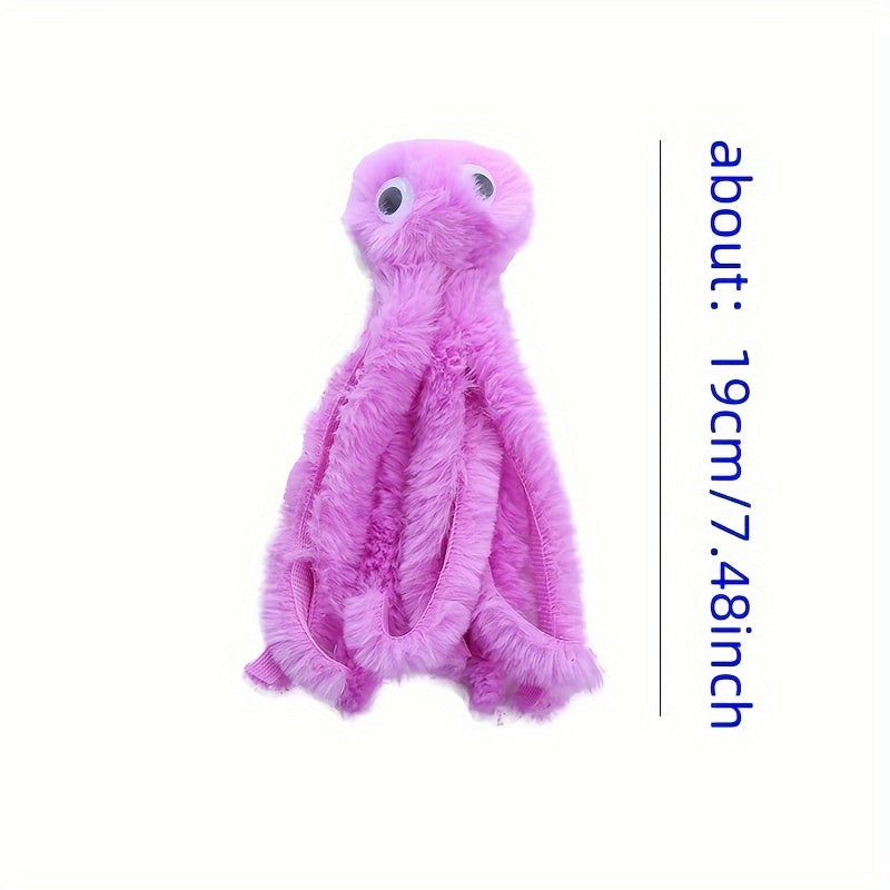 1pc Cartoon Octopus Design Cat Toy - Durable, Chewable, Interactive Plush Toy for Cats and Dogs - Fun, Colorful, Soft, and Safe Pet Supply