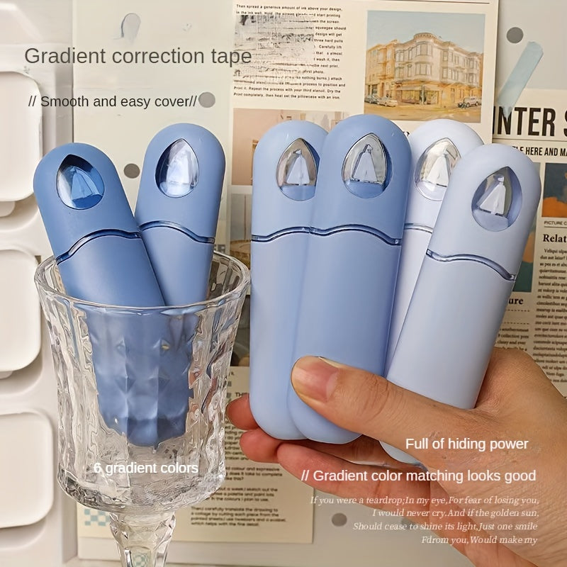 6PCS Large Capacity Correction Tape Set with Durable ABS Material