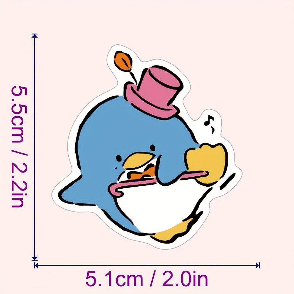 50pcs Sanrio Tuxedo Sam Sticker Pack - Cute Blue PVC Decals with Unique Designs for Phones, Books, Skateboards & Earphones, High Quality & Durable Decoration, Stickers for Phone Case, Skateboard Accessories, Playful Designs,