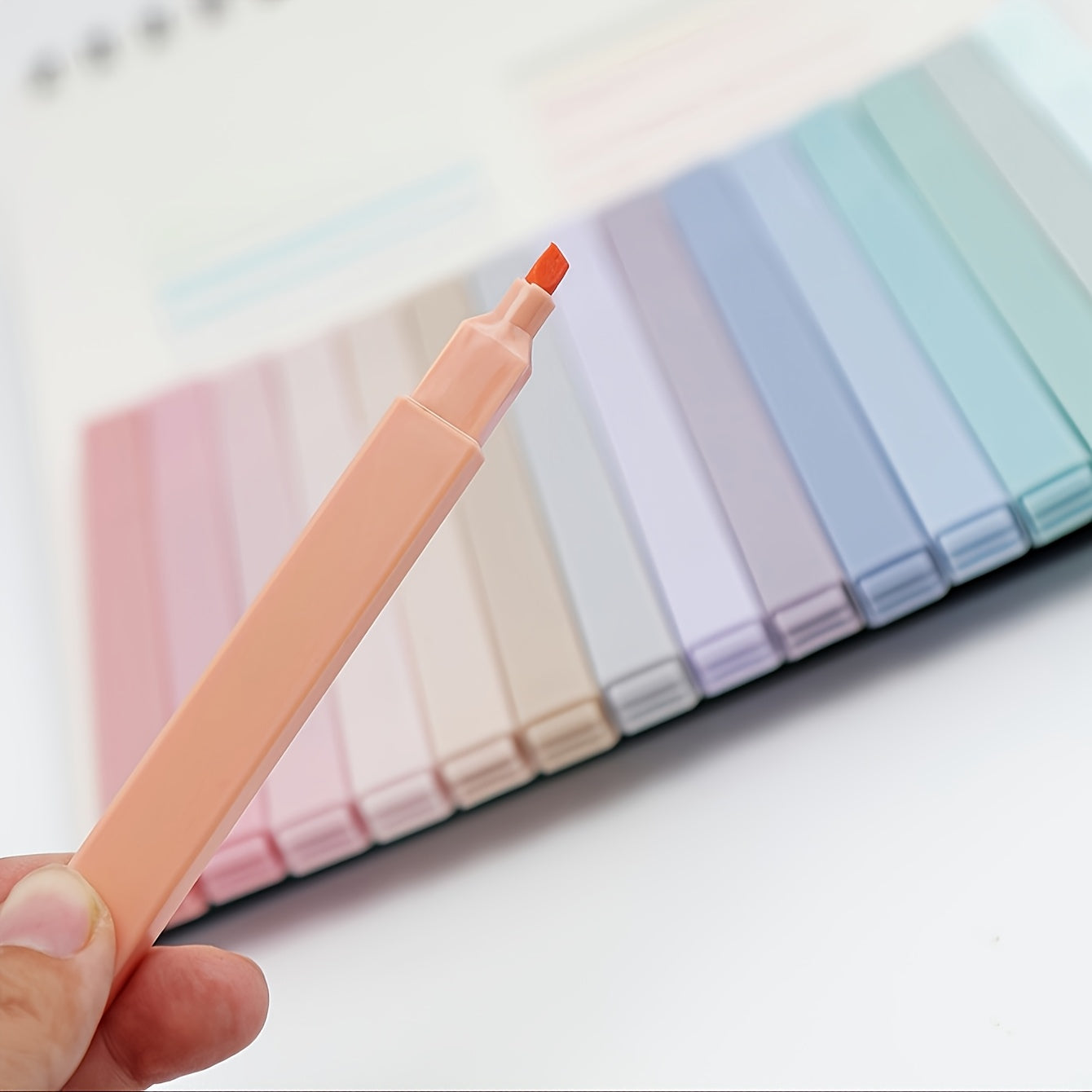12pcs Pastel Highlighter Set - Non-bleeding, Fringe-Free, Perfect for Journals, School & Office Supplies - Ideal Easter Gift, School Supplies|Pastel Colors|Smudgeproof Ink
