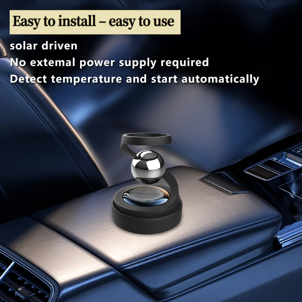 1pc Solar-Powered Rotating Car Aromatherapy Diffuser, Long-Lasting Fragrance, Dashboard Decor, Interior Accessory, Compatible with Balm/Tablets/Sticks