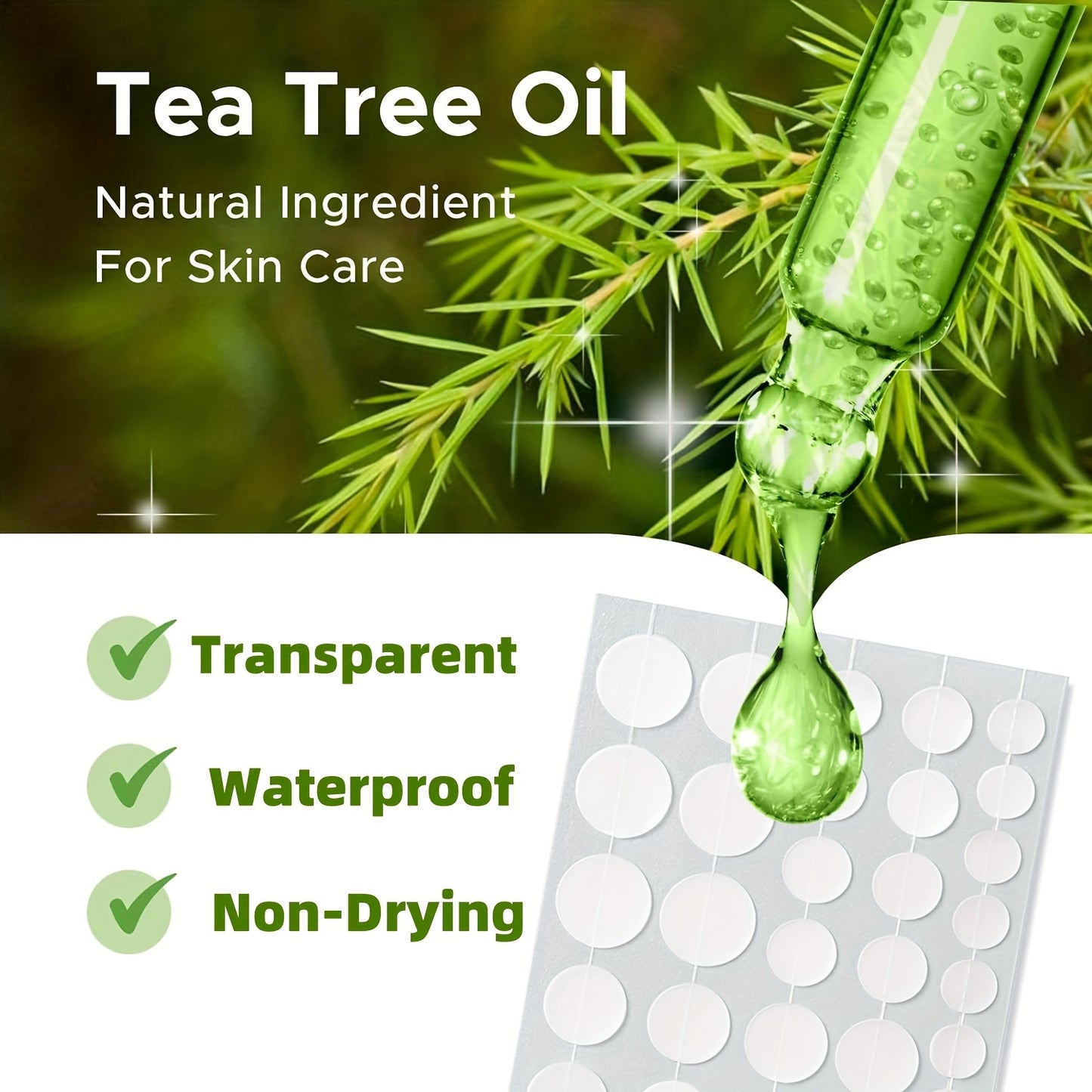 400pcs Face Acne Patch, Hydrocolloid Acne Patch, Acne Cover with Tea Tree, Salicylic Acid And Mica Oil