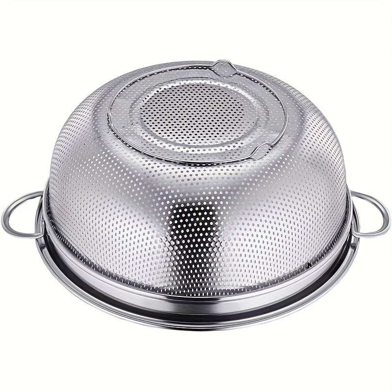 3pcs Stainless Steel Strainer Set with Handles, Large Mesh Colanders for Kitchen, Fine Strainers for Spaghetti, Vegetables, and Food Drainage, Durable Uncharged Mesh Strainers