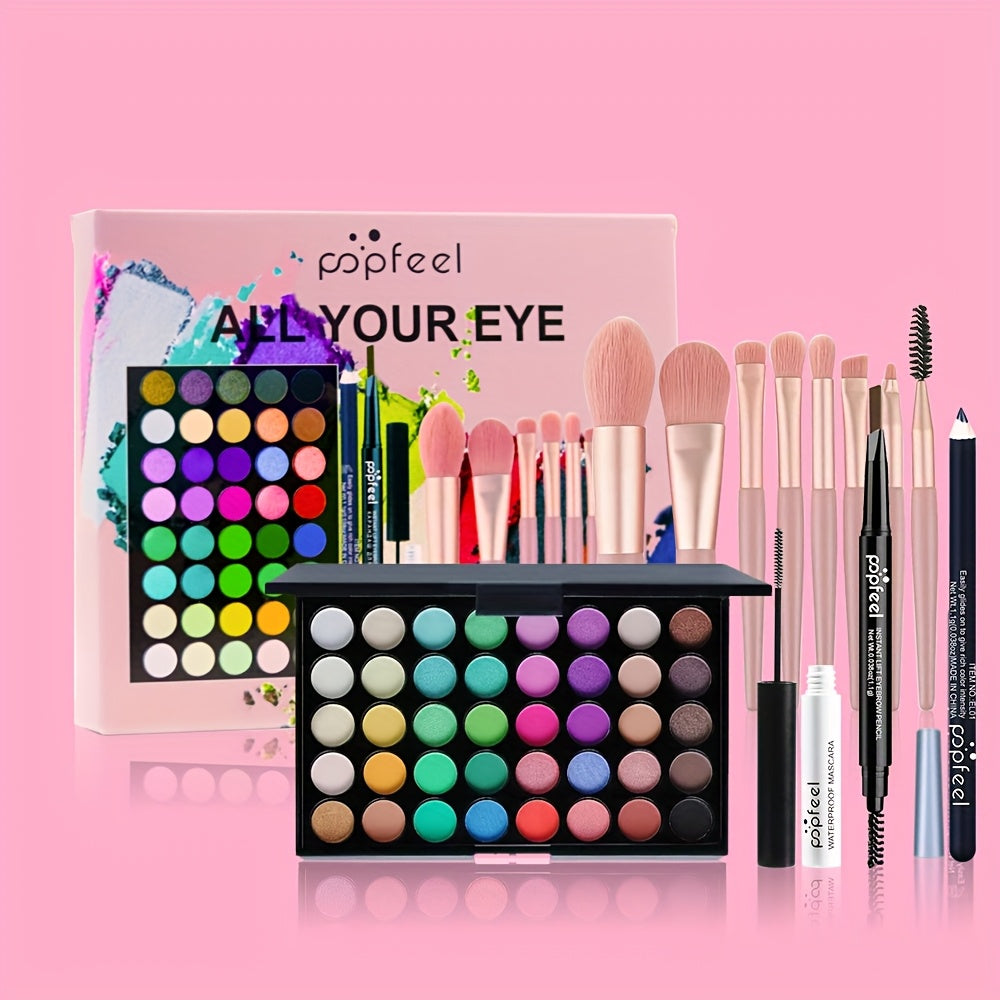 POPFEEL 40-Color Eyeshadow Set, 12pcs Set, Create Perfect Eye Makeup.