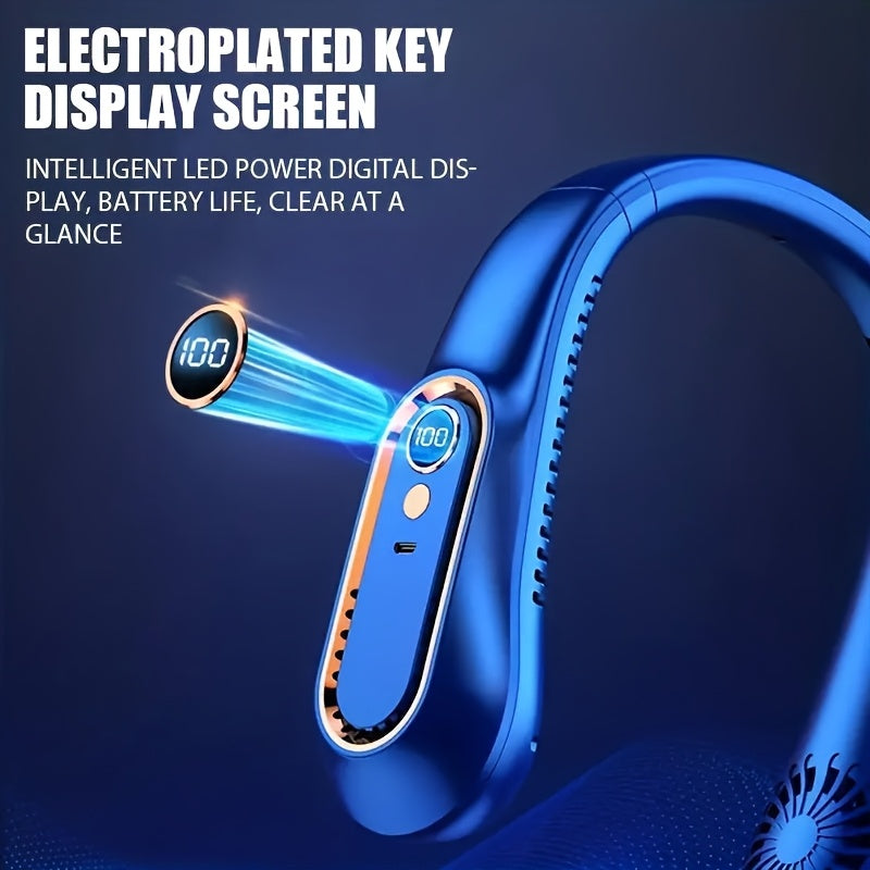 Portable USB Neck Fan - Wearable, Rechargeable, 360° Flexible Cooling, Quiet Operation, Powerful Airflow