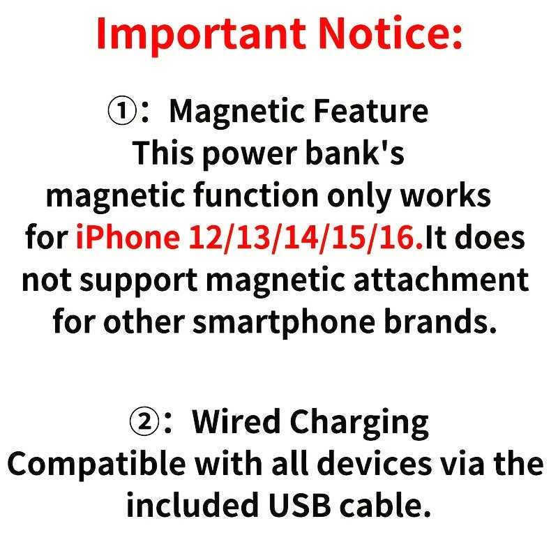 New 5000mAh Magnetic Wireless Power Bank for Apple 15 Pro / 14 Max / 13 / 12 Android Phones with LED Power Display, Portable Charger for Outdoor Travel Emergency Backup Mobile Power Supply, Gift