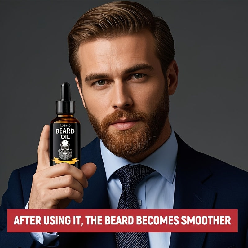4pcs ROZINO Men'S Beard Care Set - Hypoallergenic, Non-Greasy Moisturizer with Co4pcs ROZINO Men Beard Care Set.
