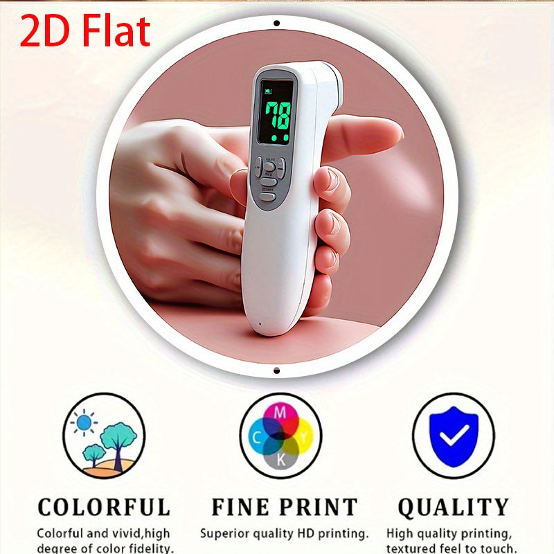 2D Flat, 1pc Smart Forehead Thermometer with Easy-Read Digital Display, Compact 2D Flat Design 19.81x19.81 cm Aluminum Portable Travel Thermometer - Ideal Mother’s Day, Birthday & All-Occasion Gift for Moms, 2D Flat, Perfec