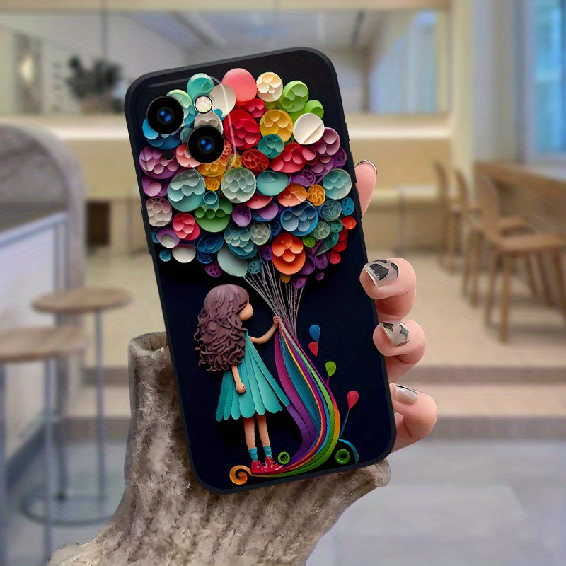 Phone Case Compatible with Iphone 16, 15 Pro Max, 14 Plus, 13, 12, 11 Pro Max - New Cartoon Design Flat Soft Cover - TT0257