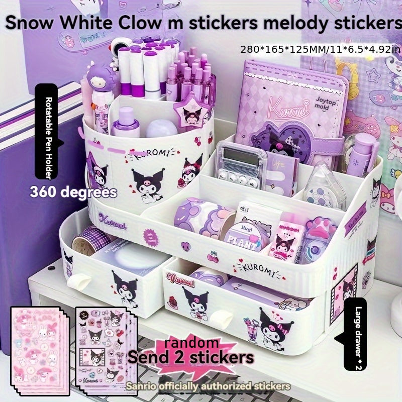 Purple & White Hello Kitty & Friends 360° Swivel Rotating Desktop Organizer