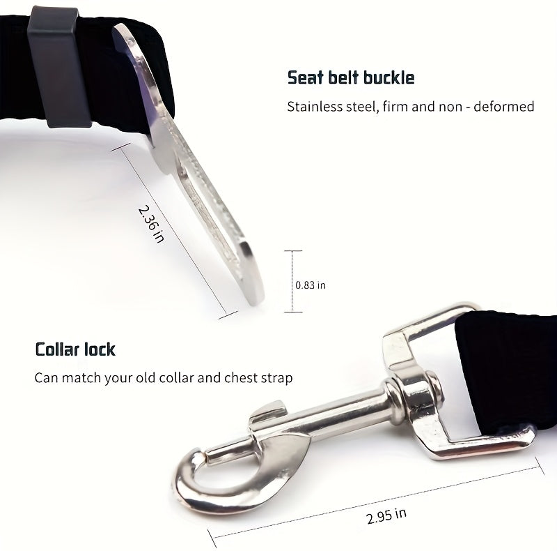 Secure Your Pet in the Car with This Adjustable Harness & Seat Belt Lead Leash!