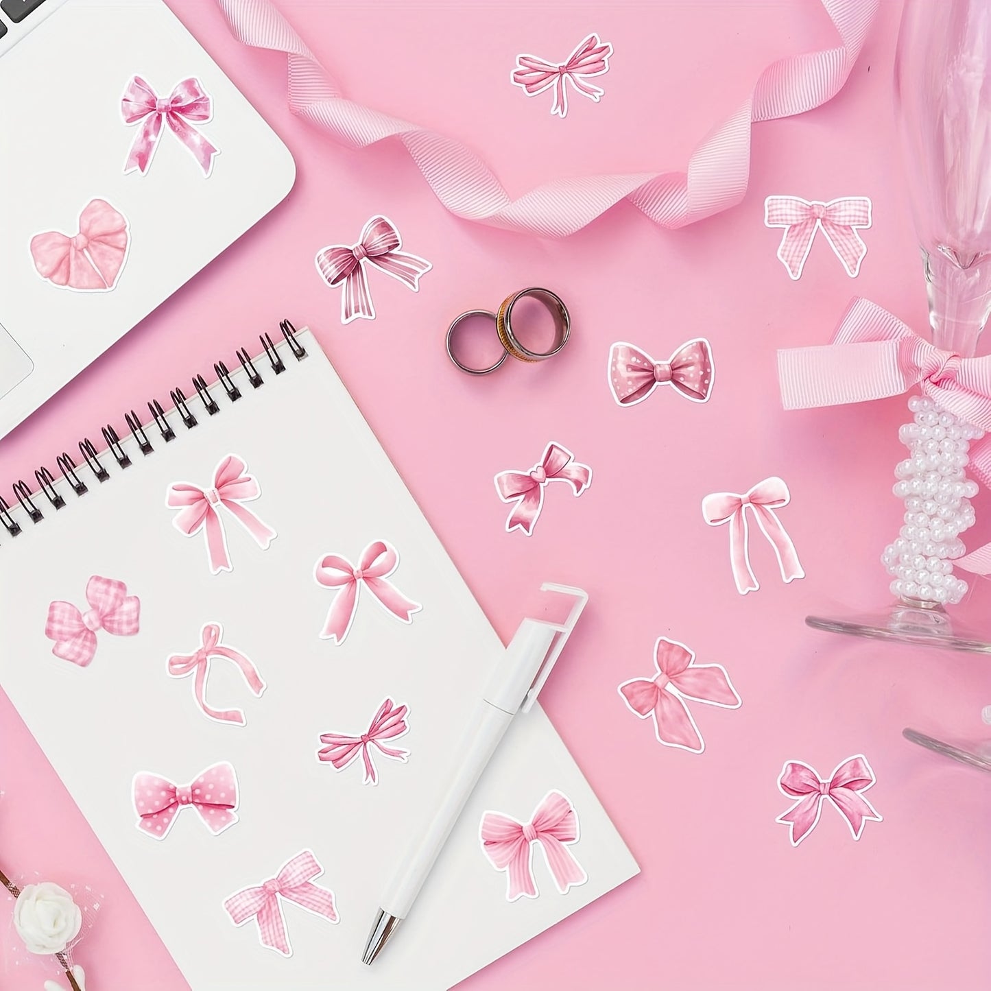 500 Stickers Per Roll, Pink Shaped Self-Adhesive Paper with 16 Design Options, Perfect for Lively Girls' Aesthetics, Suitable for Gifts, Notebooks, Laptops, Bottles, Scrapbooking, Luggage, Envelopes, And DIY Decorations, Made