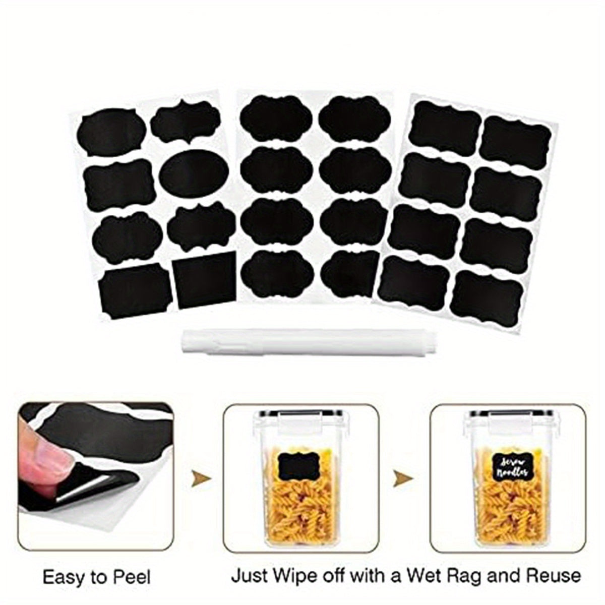 48/24/12pcs Airtight Food Storage Containers with LIDS, Perfect for Kitchen Pantry Organization And Storage Of Grains, Rice, Pasta, Tea, Nuts And Coffee Beans - Dishwasher Safe And Includes Labeled And Labeled Kitchen Items