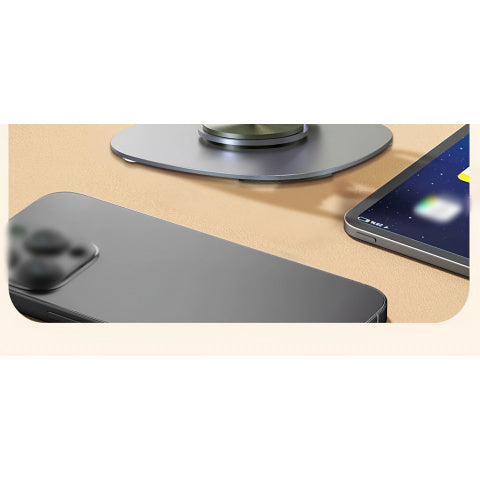 360° Rotating Metal Phone and Tablet Stand | Foldable Desktop Holder with Suction Cup Base | Adjustable Height & 180° Tilt | Multi-Angle Viewing Angle | Sleek Metallic Finish | Ideal for Office Use, Portable Device Stand |