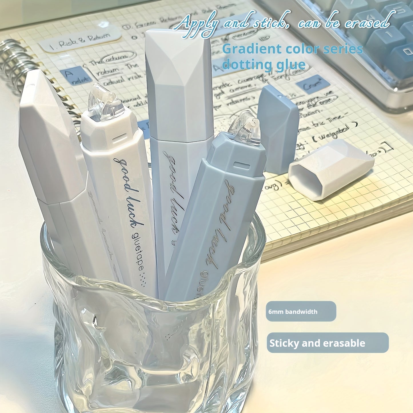 4pcs 360° Rotating Double-Sided Dot Glue pen Tape