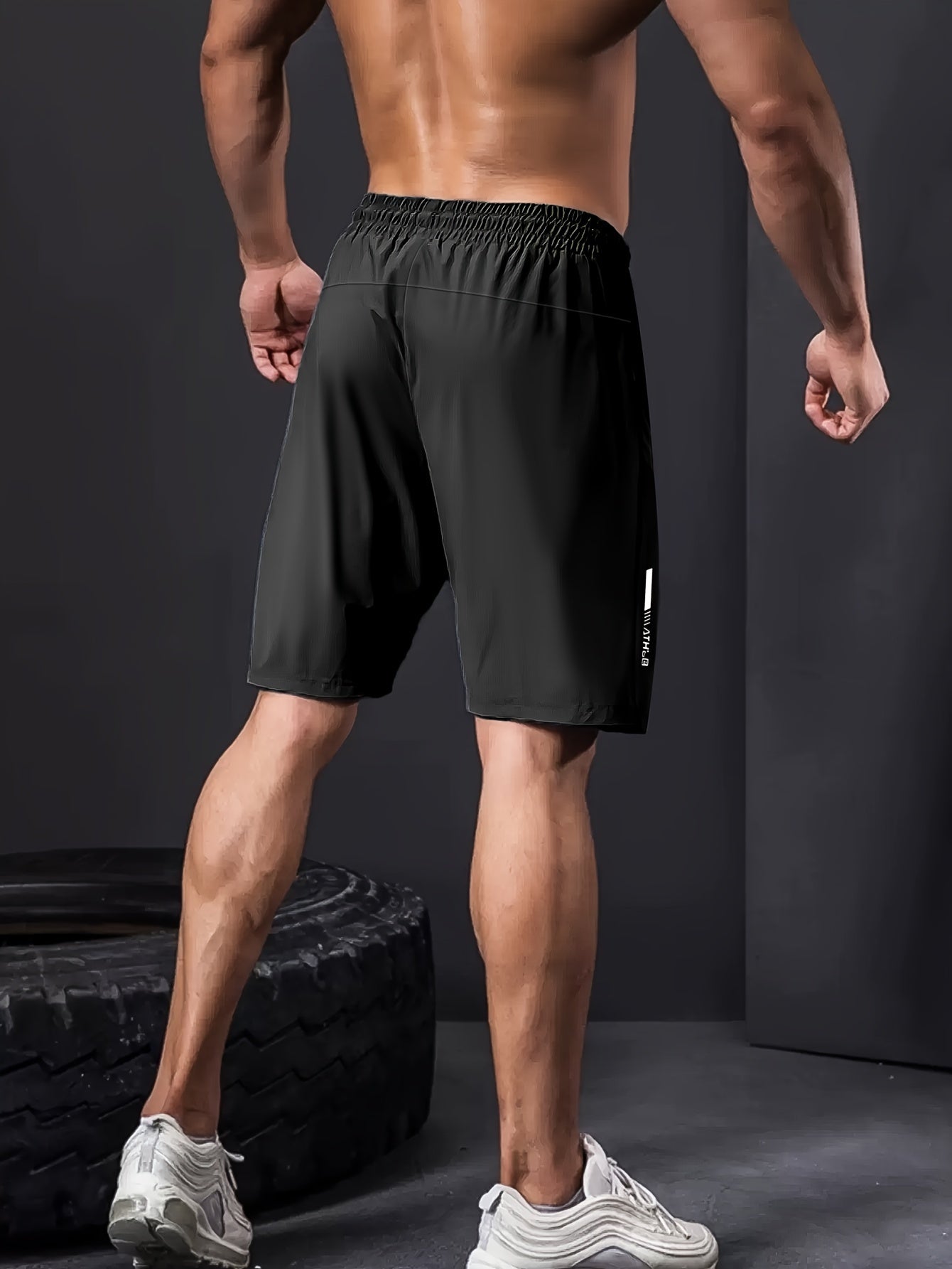 Men's Navy Drawstring Outdoor Shorts with Zippers