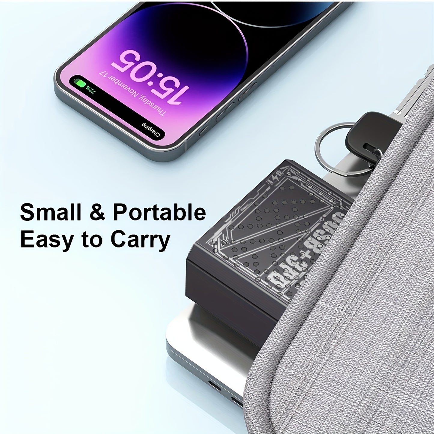 40W Fast Charger with QC3.0 & PD Dual Port USB-C Wall Charger, UK Plug Travel Adapter for iPhone Android Phones, Compact Lightweight Design