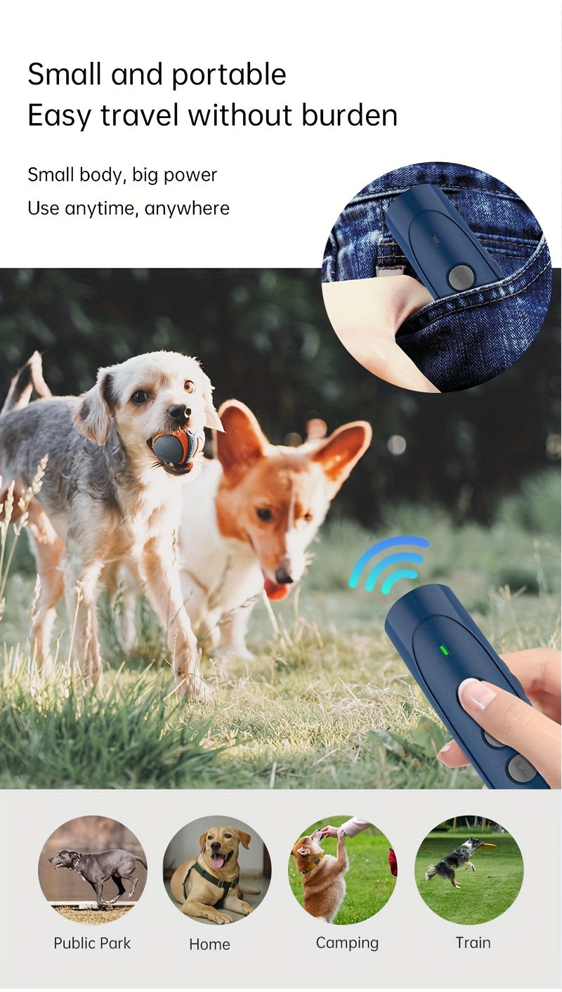 Ultrasonic Dog Bark Deterrent, Dog Barking Device, Gentle And Effective, Indoor/Outdoor Training And 3 Modes