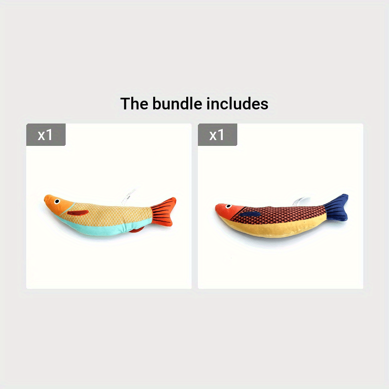 Crinkle Cat Fish Toy, Interactive Kicker, 1/2pcs Set