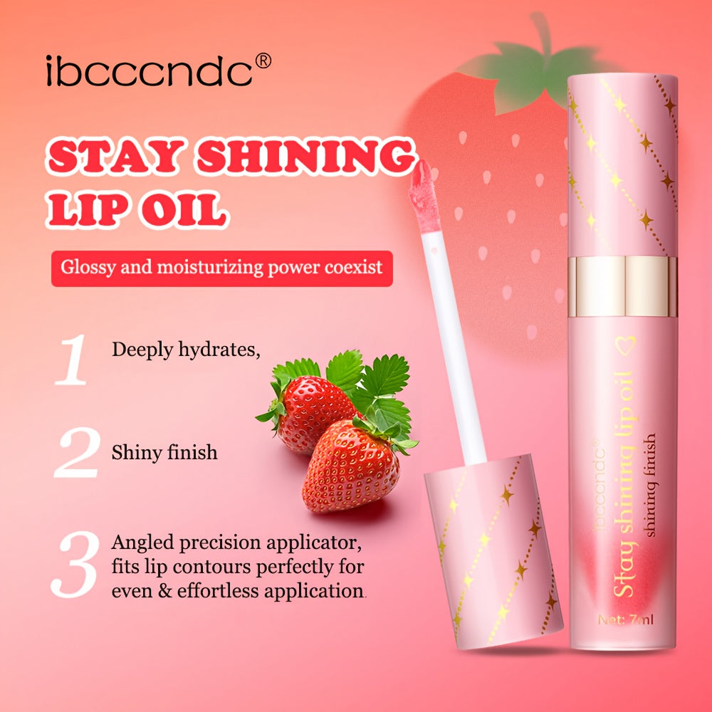 Bad Girl Lip Combo, Includes 2 Lip Oils, Strawberry Flavour, Tinted Lip Oil, Moisturizing And Nourishing, Winter Lip Care,
