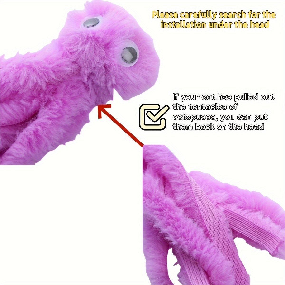 1pc Cartoon Octopus Design Cat Toy - Durable, Chewable, Interactive Plush Toy for Cats and Dogs - Fun, Colorful, Soft, and Safe Pet Supply