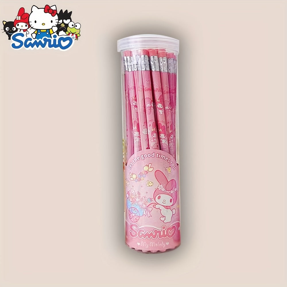 30pcs a box of Sanrio Melody, Kulomi, Yuguigou, barrel pencils for writing, writing pens, calligraphy pens