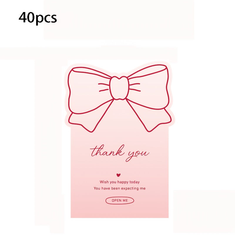 40pcs Pink Bow Thank You Stickers Pink Coquette Bow knot Self-Adhesive Seal Labels Sticker for Boxes Water Bottles Baker Goods Decor